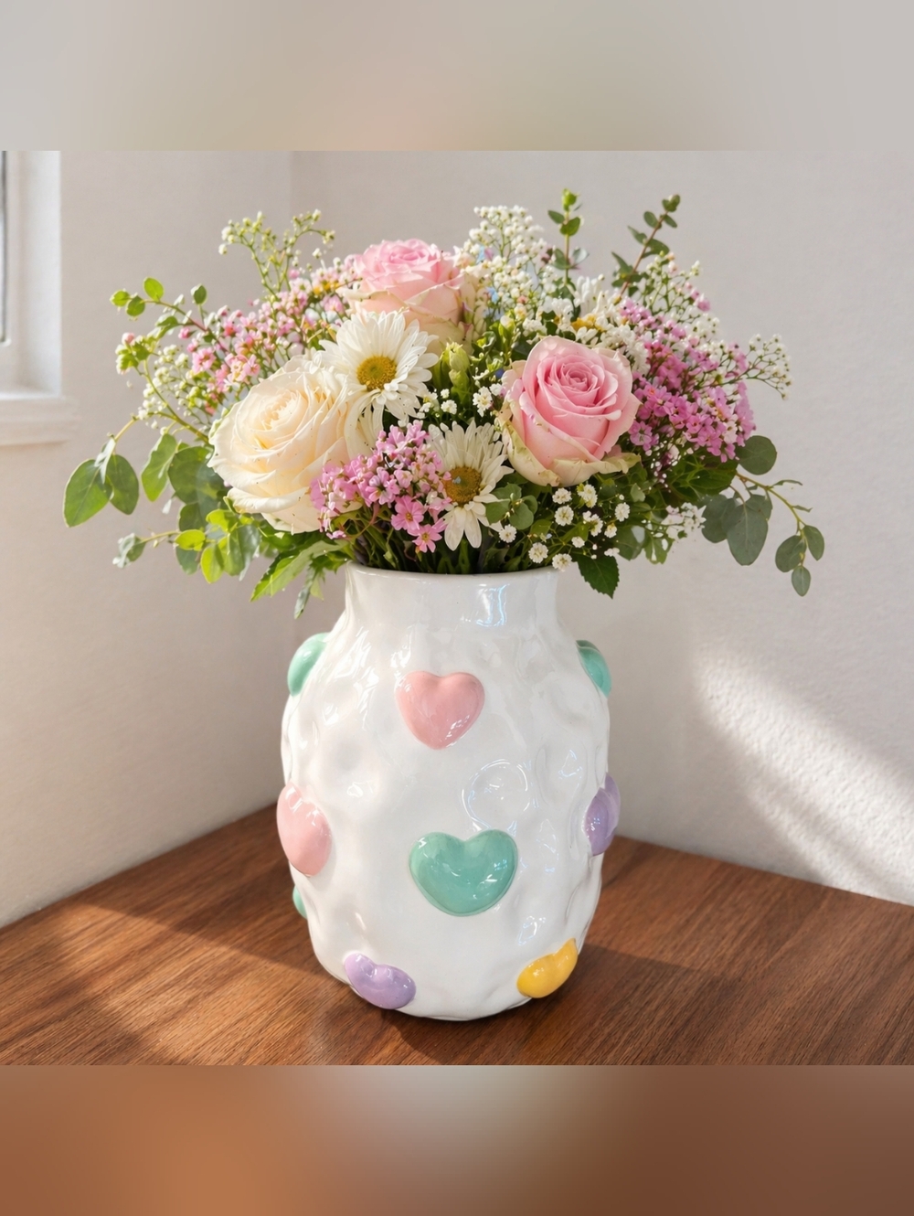 Ceramic Heart Vase – Aesthetic Home Decor – Gift for Her – Mother’s Day Gift